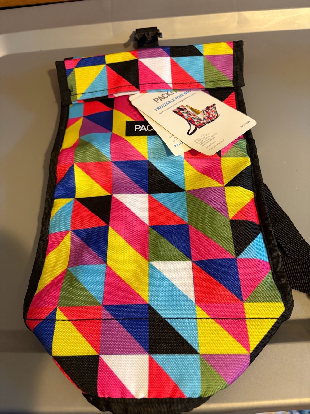 PackIt Geometric Multicolor Insulated Tote Bag NWT